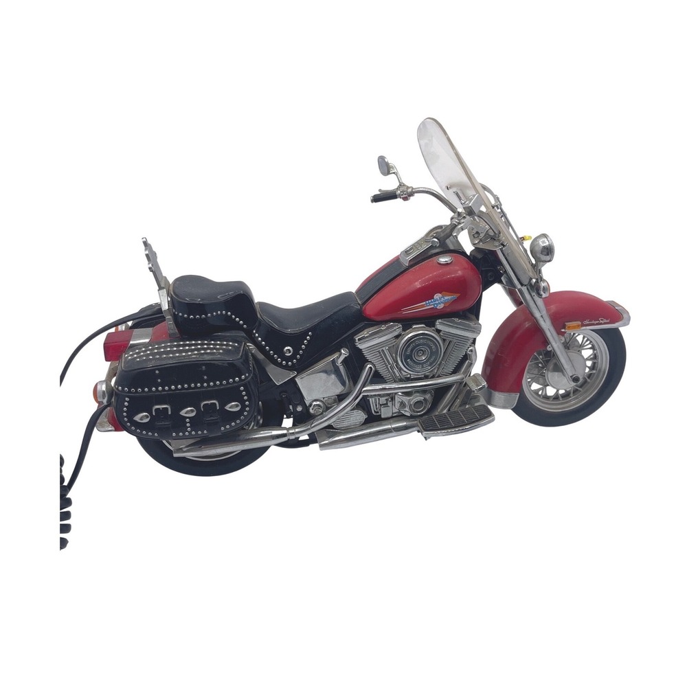 Harley Davidson Motorcycle Corded Phone Soft Tail Replica‎ Red Chrome not tested